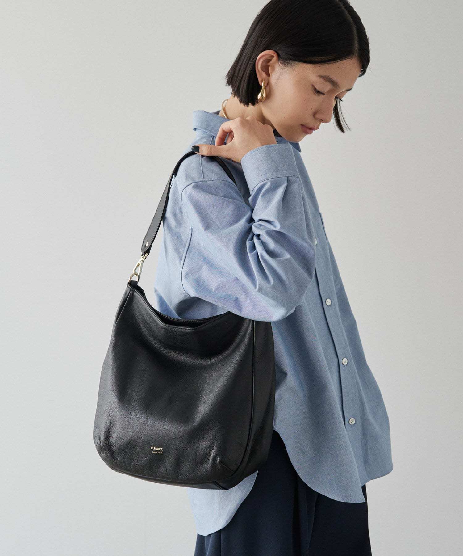 Russet [Soft leather] Large shoulder bag